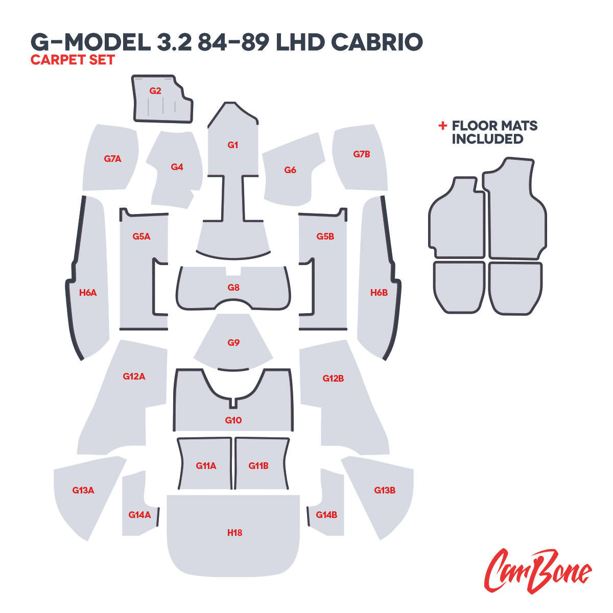 Boucle floor carpet set