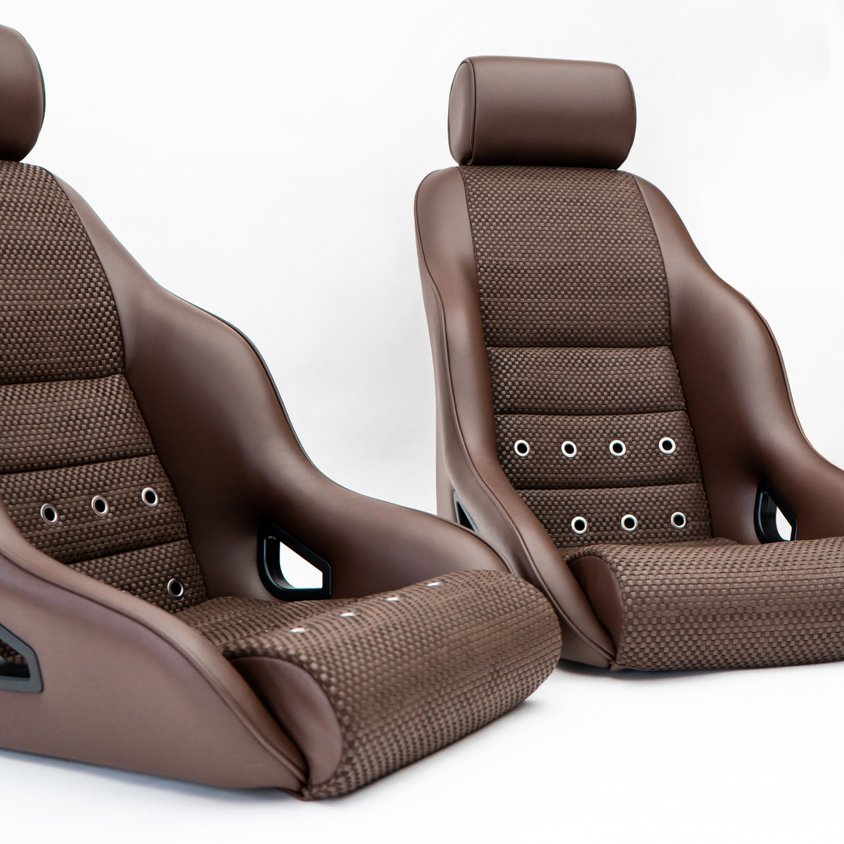 Basket weave, woven leather/nubuck - BROWN