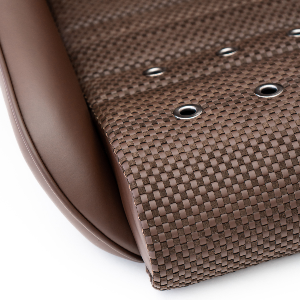 Basket weave, woven leather/nubuck - BROWN