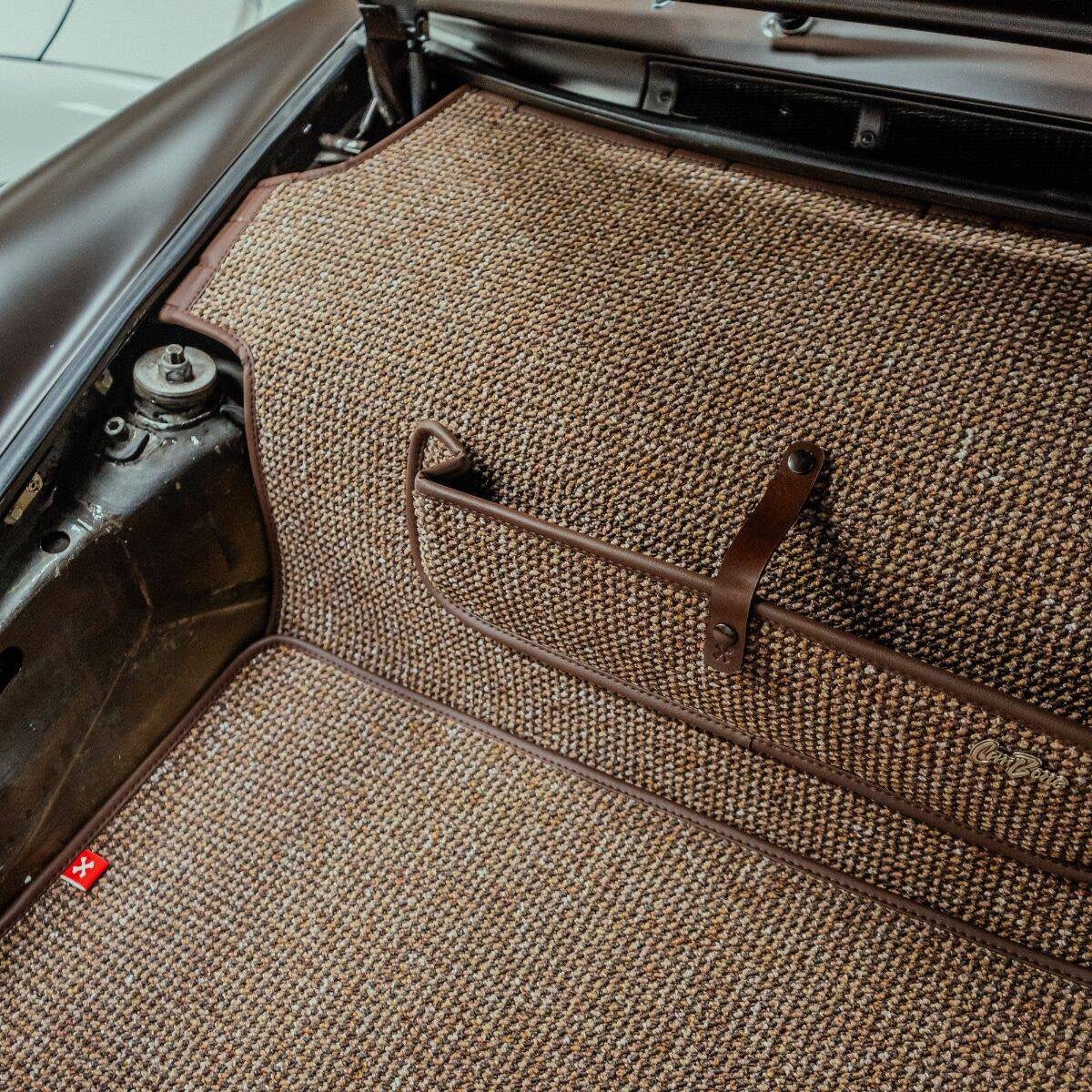 RS-style Trunk Mat for Porsche G-Model (1974-1989) - Brown Houndstooth