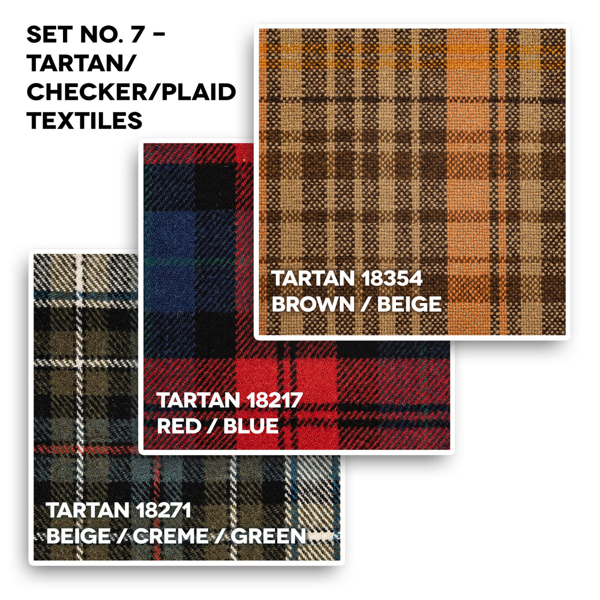 Samples set No. 7 - Tartan/checker/plaid textiles