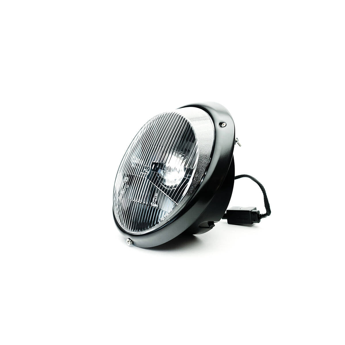 Bi-LED headlights BLACK + H4 Clear Ribbed Lens (set of 2)