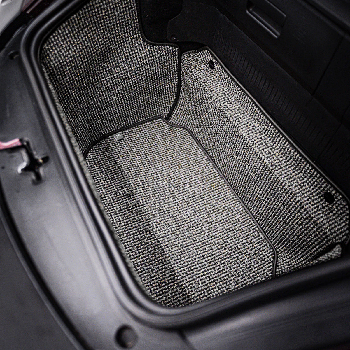 997/987 C2 - 911, Boxster, Cayman Trunk Mat Liner (2005-2012) - Black-Grey Houndstooth