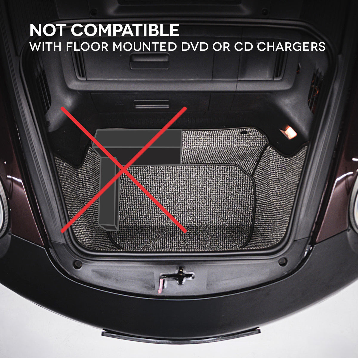 997/987 C2 - 911, Boxster, Cayman Trunk Mat Liner (2005-2012) - Black-Grey Houndstooth