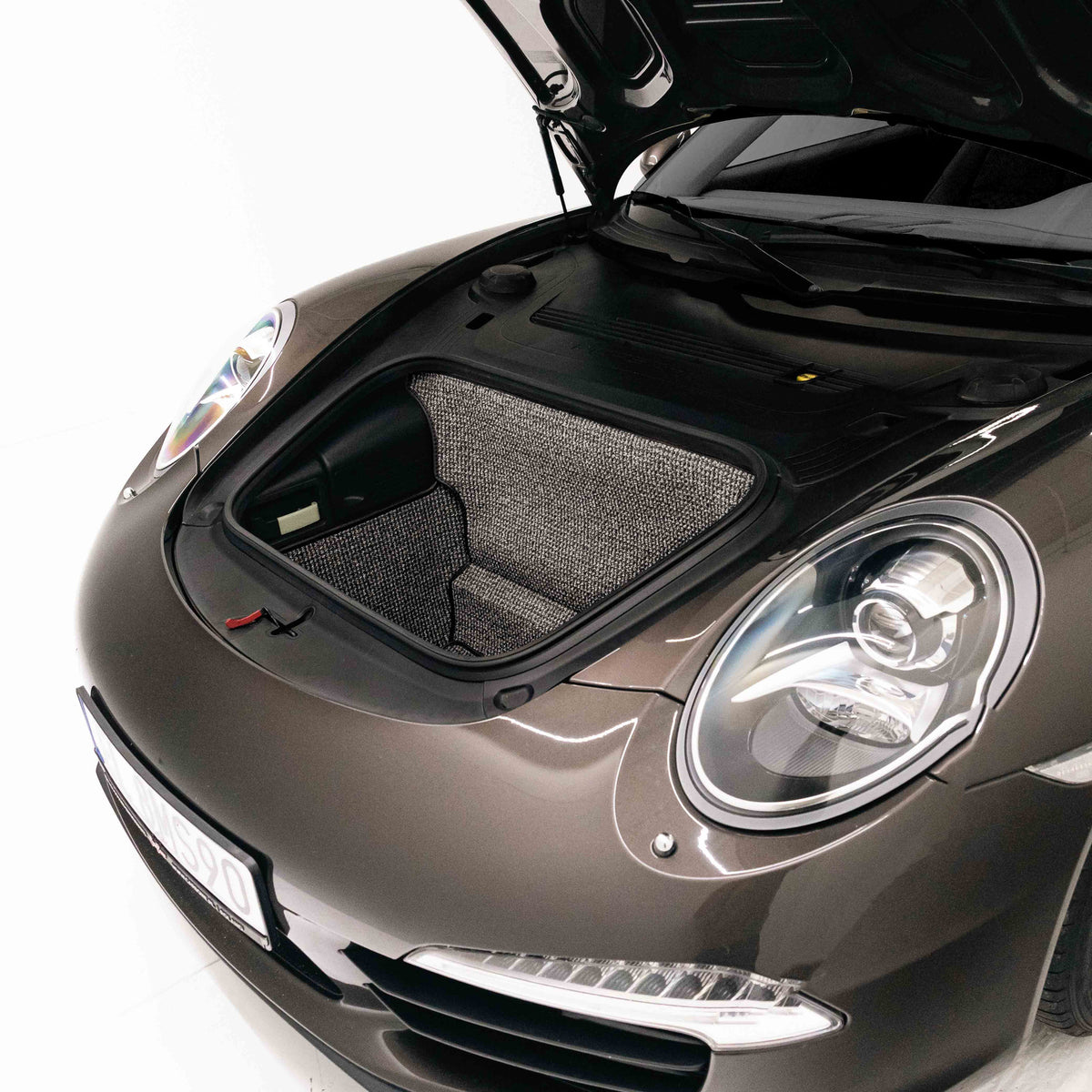 991/981 C2 - 911, Boxster, Cayman Trunk Mat Liner (2011-2018) - Black-Grey Houndstooth