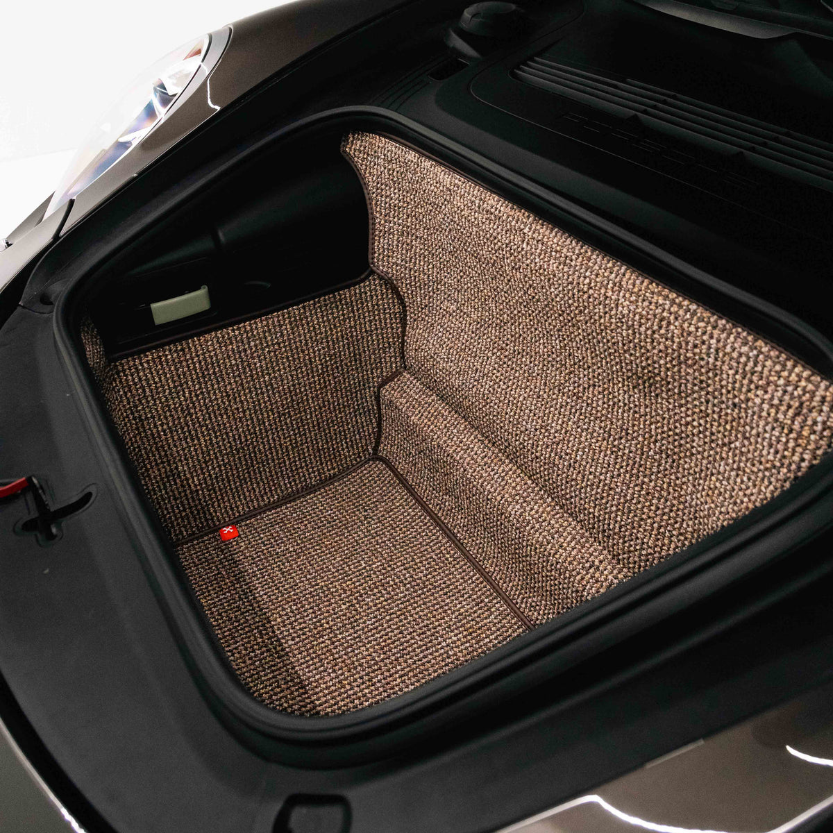 991/981 C2 - 911, Boxster, Cayman Trunk Mat Liner (2011-2018) - Brown Houndstooth