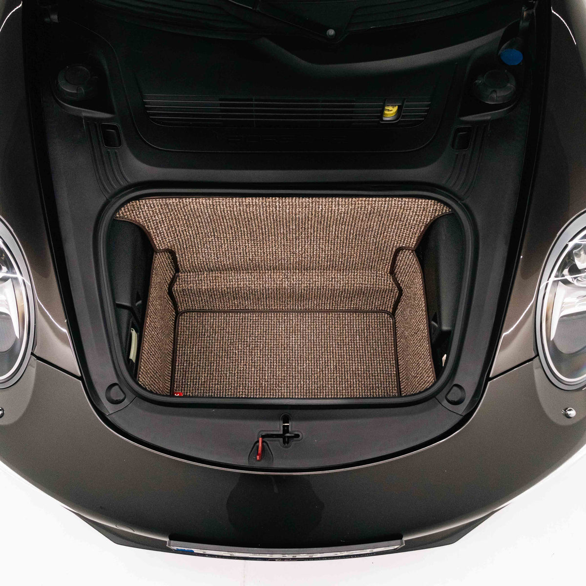 991/981 C2 - 911, Boxster, Cayman Trunk Mat Liner (2011-2018) - Brown Houndstooth