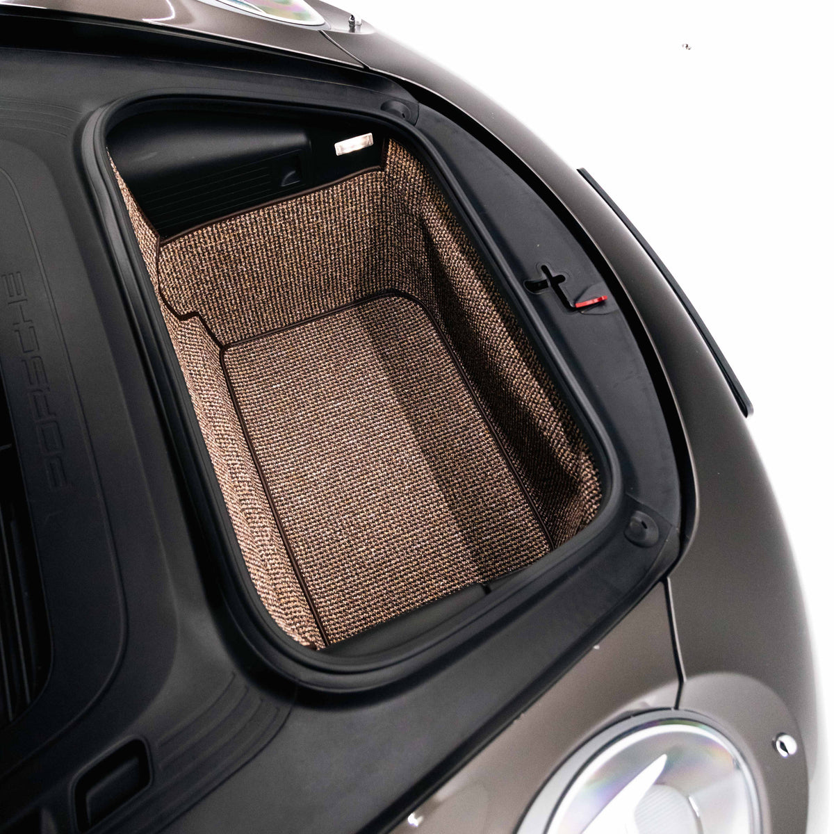 991/981 C2 - 911, Boxster, Cayman Trunk Mat Liner (2011-2018) - Brown Houndstooth