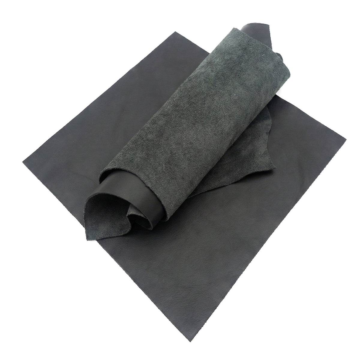 Plain Leather - BLACK - 1 side of leather - 5m²