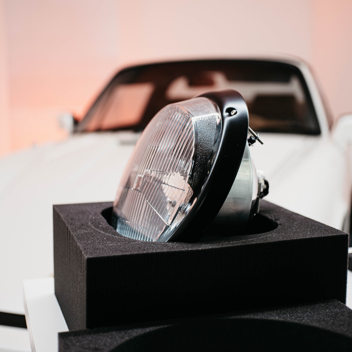 Bi-LED headlights CHROME + H4 Clear Ribbed Lens (set of 2)