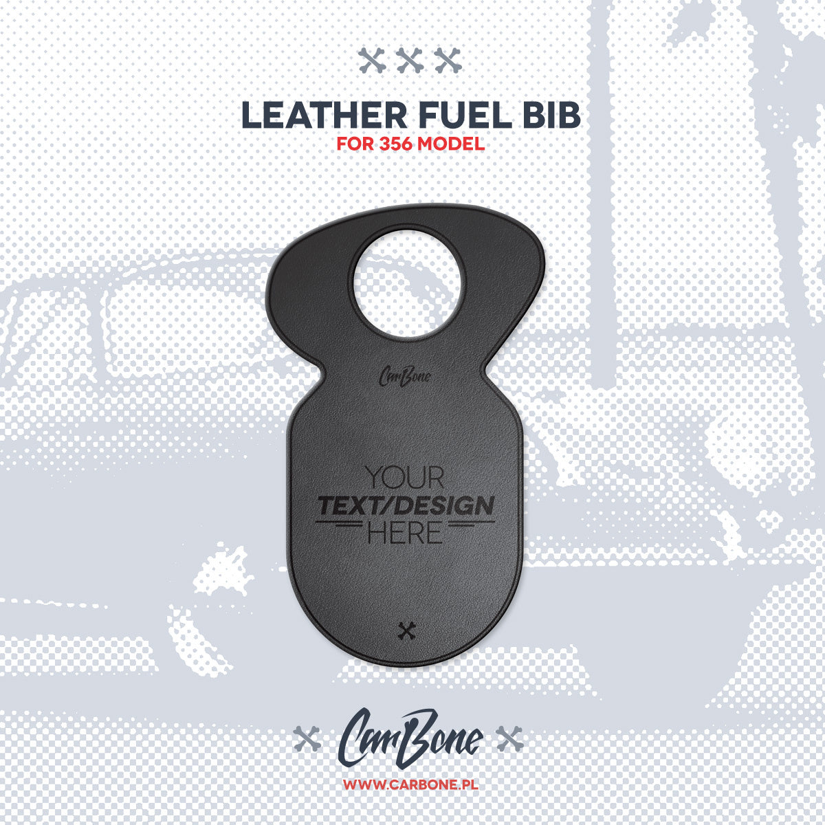 Leather Fuel Bib (Gas Flap) for 356 Model - Human Gimme Food