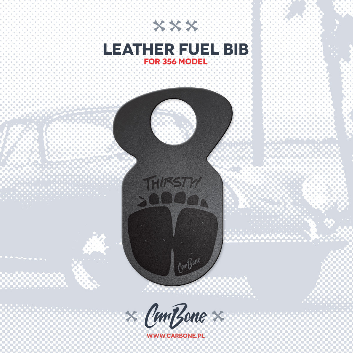 Leather Fuel Bib (Gas Flap) for 356 Model - Custom