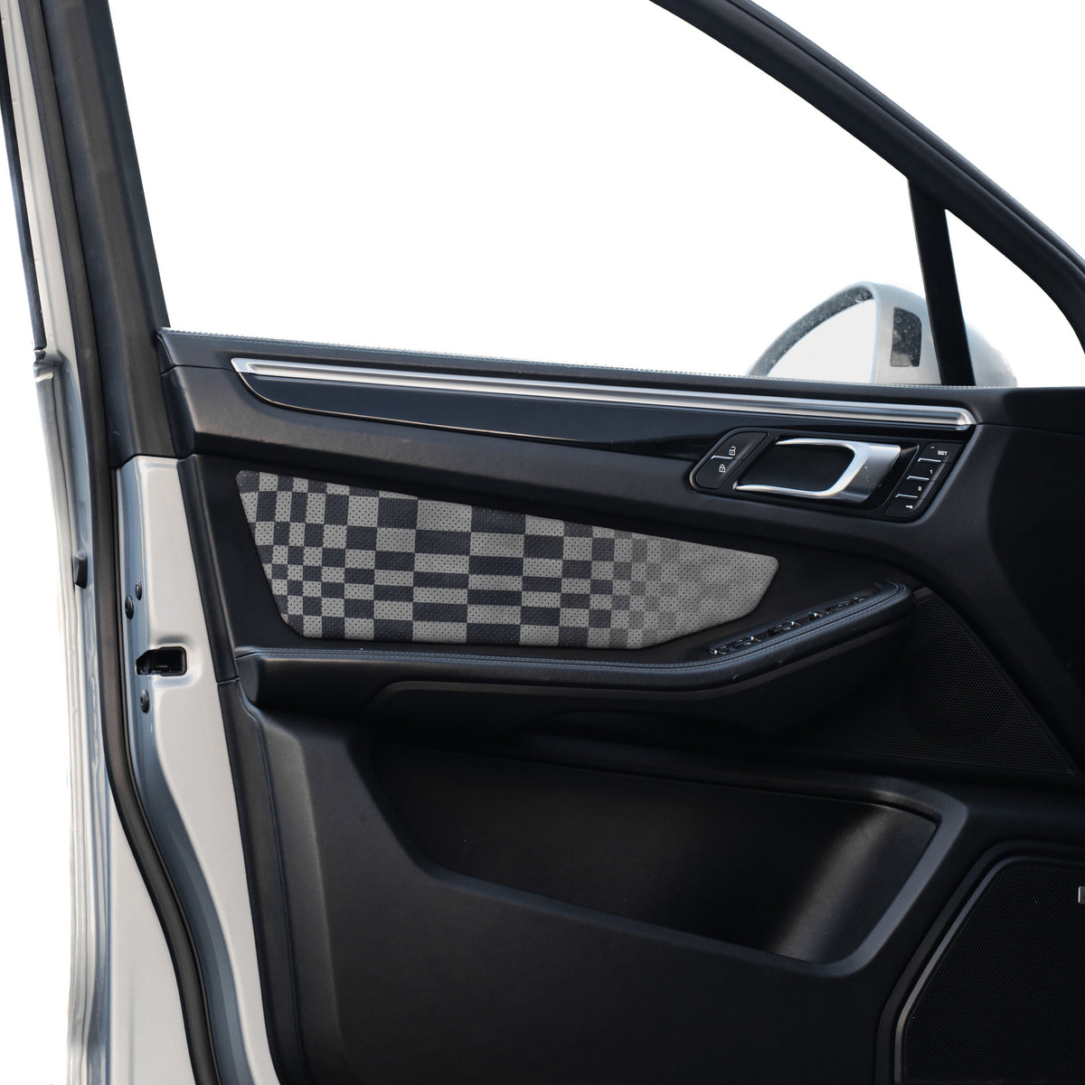CarBone Macan Door Pads - set of 4 - Houndstooth black/white