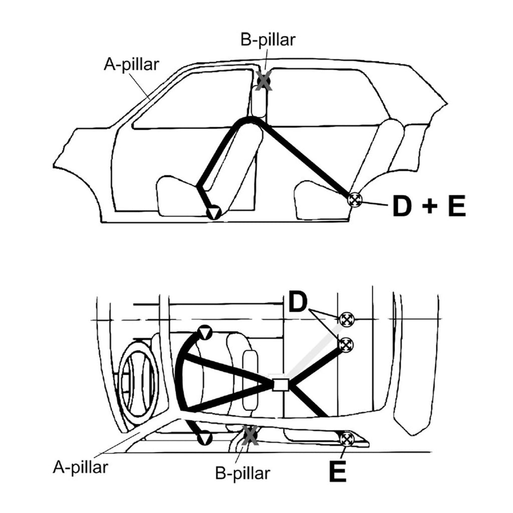 TAKATA Drift III ASM 3in Shoulder-2in Lap Belt-Pull-Up Lap Adjuster w/Snap-on lap bracket- Snap-on Shoulders wrap in