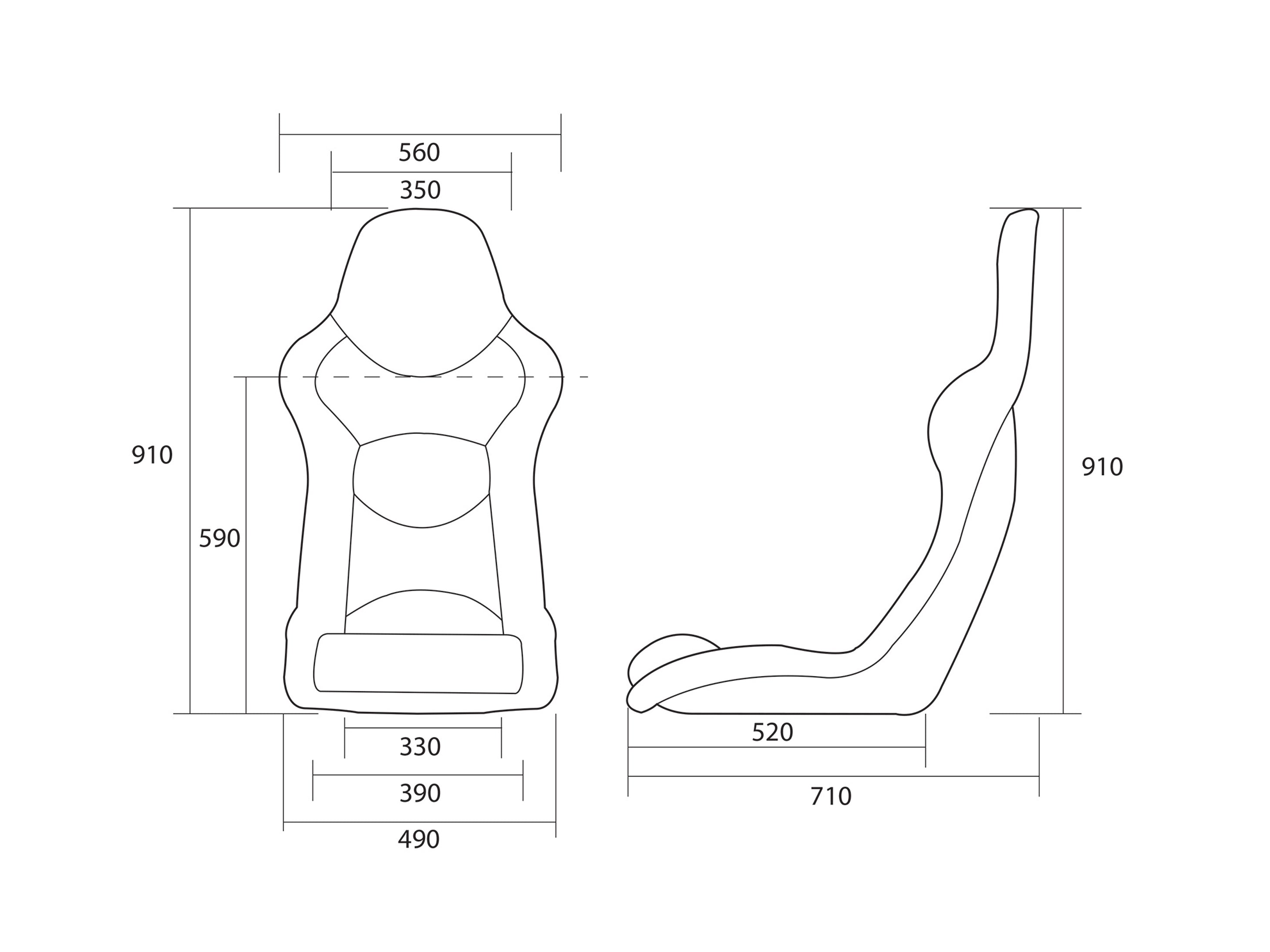 Cobra Nogaro Circuit Carbon Carbon Fiber Racing Seat — view 3