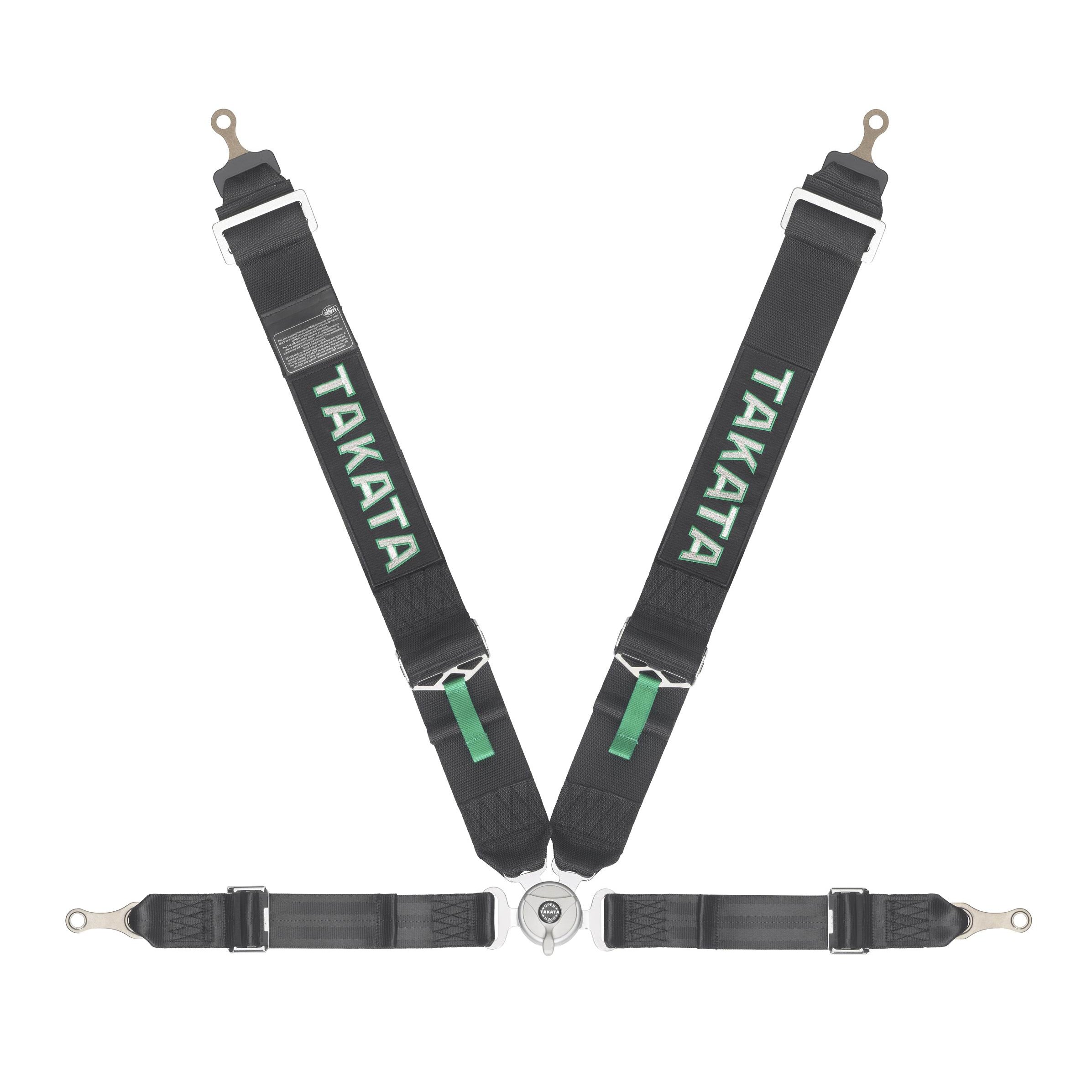 TAKATA Race4 ASM 3in Shoulder-2in Lap Belt-Pull-up Lap Adjuster- Bolt-on attachments
