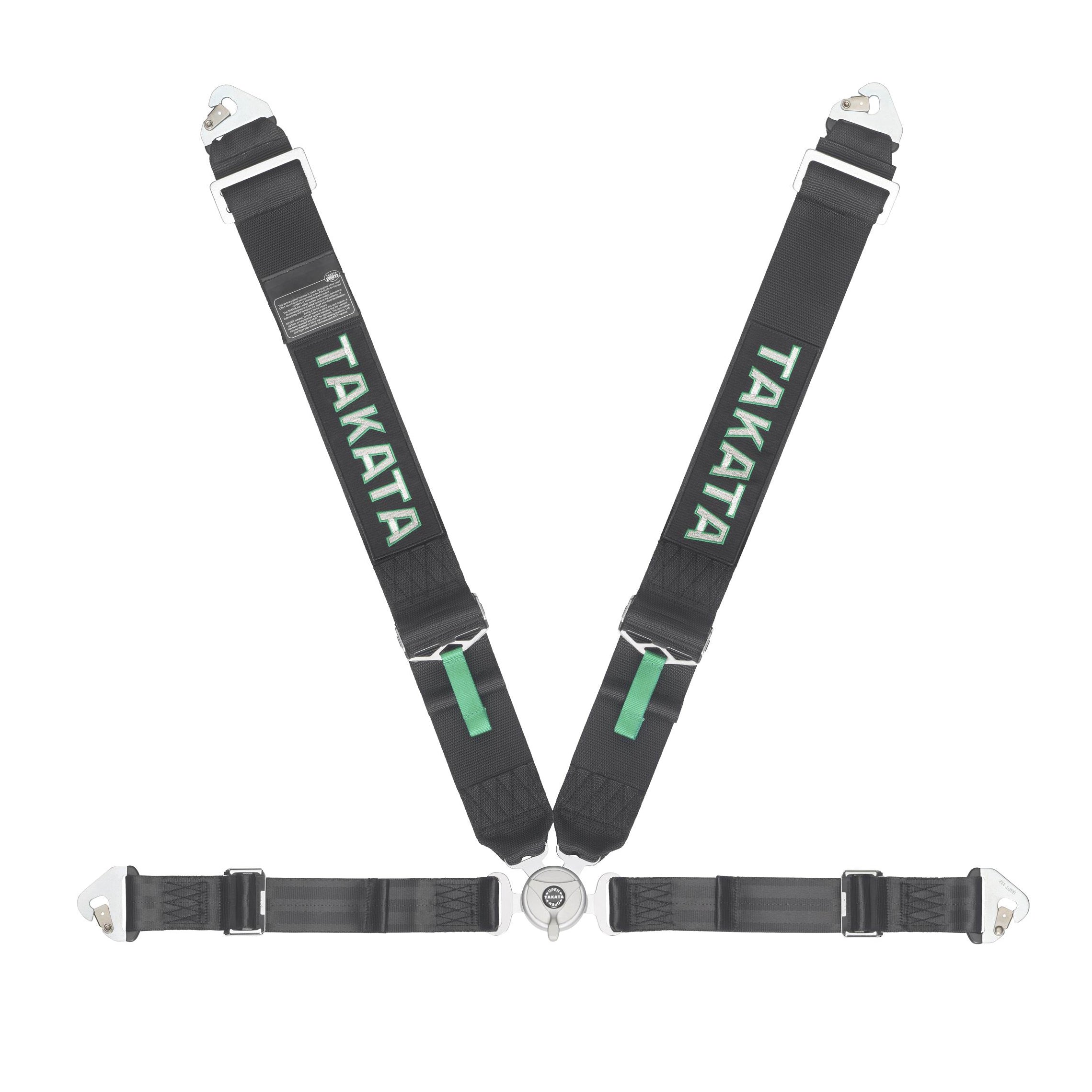 TAKATA Race4 ASM 3in Shoulder-2in Lap Belt-Pull-up Lap Adjuster- Snap-on attachments