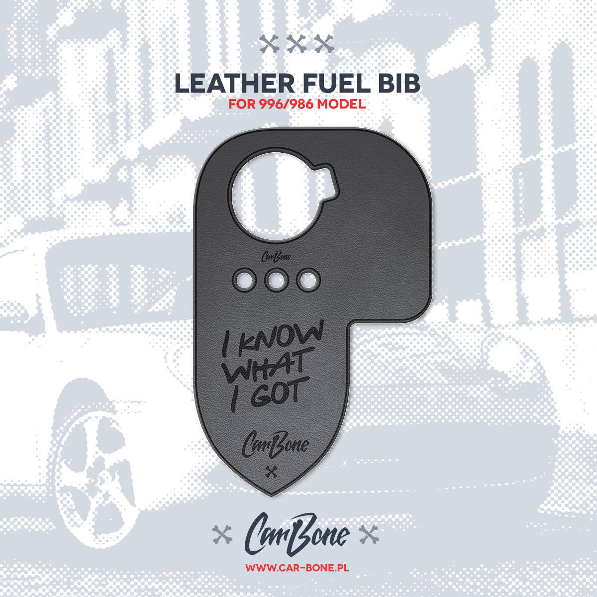 Leather Fuel Bib (Gas Flap) for 996/986 Models - Human Gimme Food