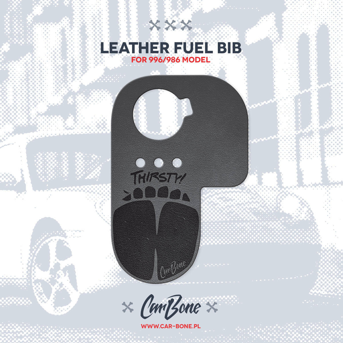 Leather Fuel Bib (Gas Flap) for 996/986 Models - Human Gimme Food