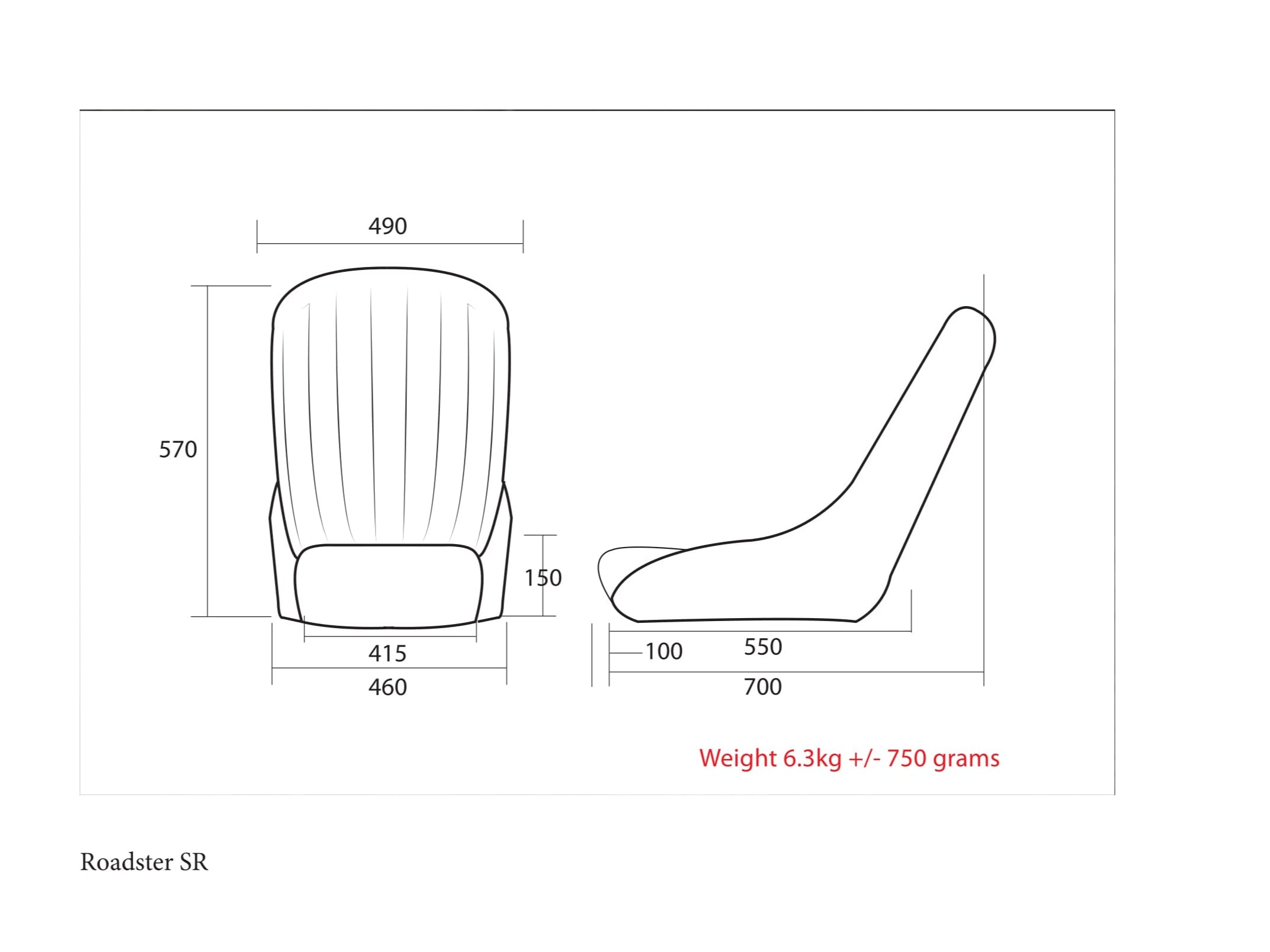 Cobra Roadster SR Steel Racing Seat — view 3