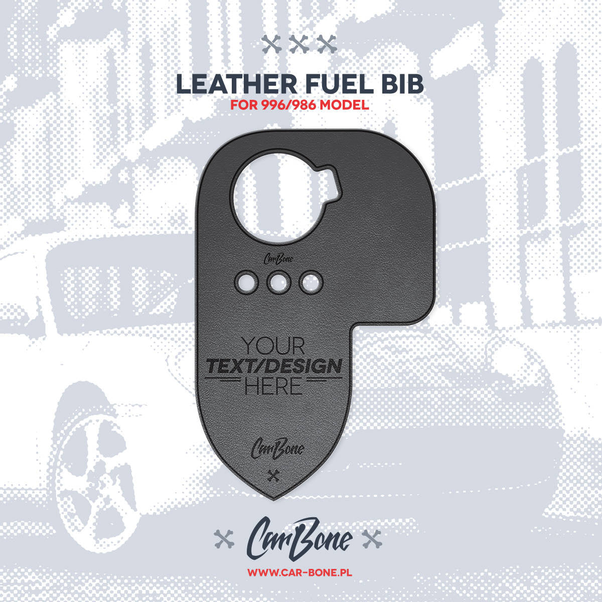 Leather Fuel Bib (Gas Flap) for 996/986 Models - Custom
