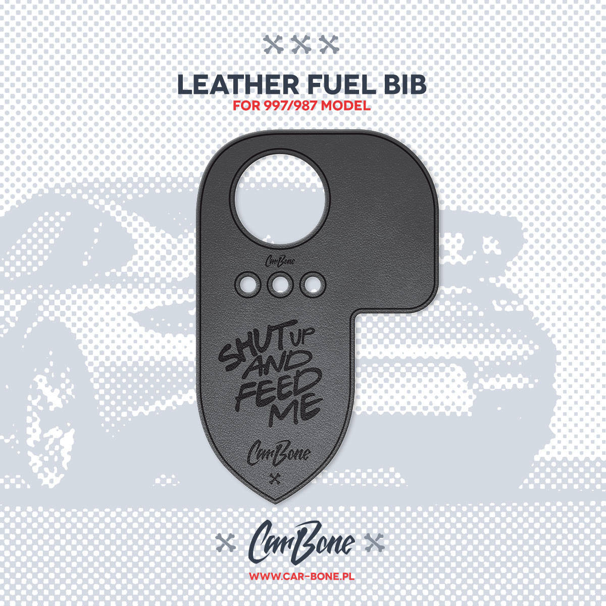 Leather Fuel Bib (Gas Flap) for 997/987 Models - Human Gimme Food