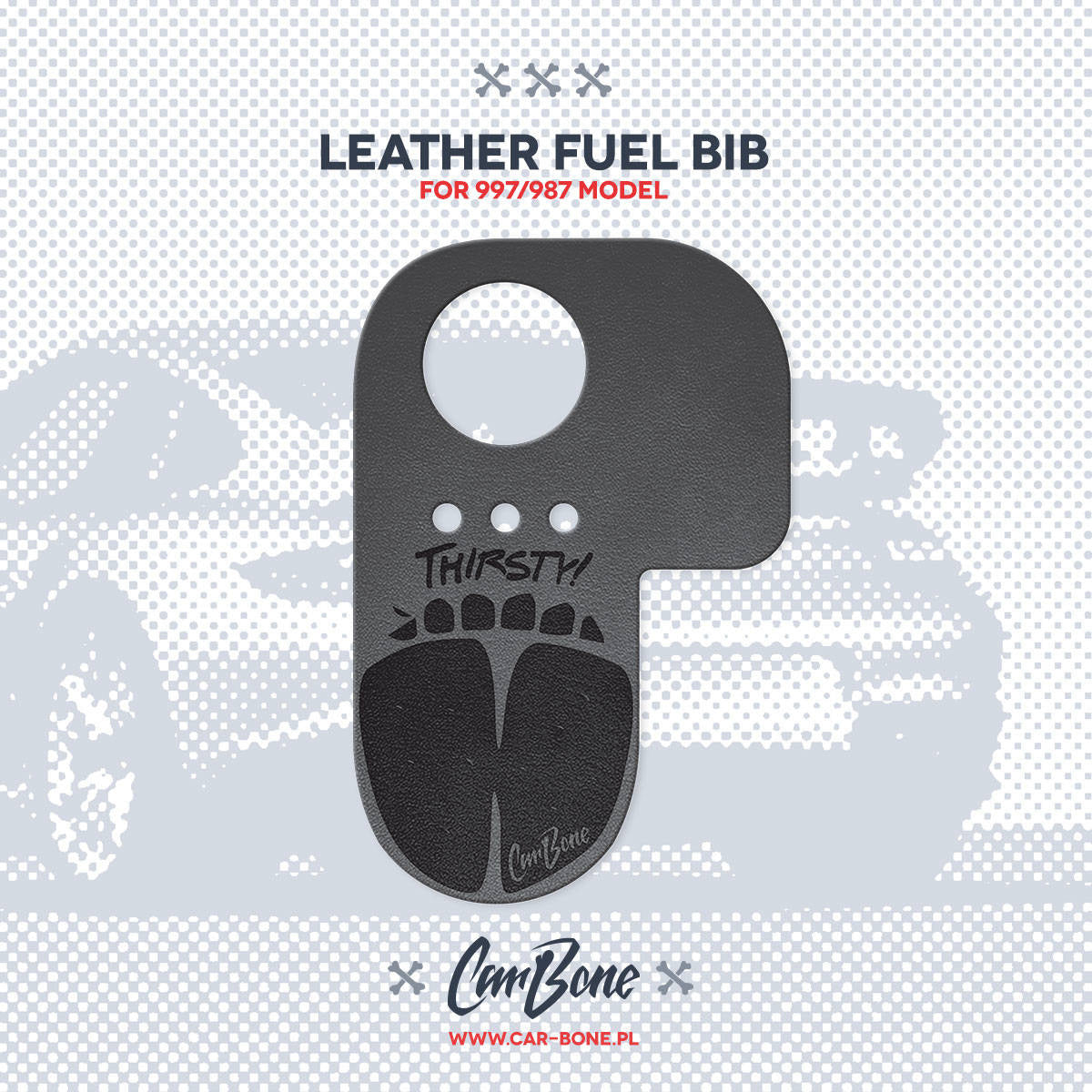 Leather Fuel Bib (Gas Flap) for 997/987 Models - Human Gimme Food