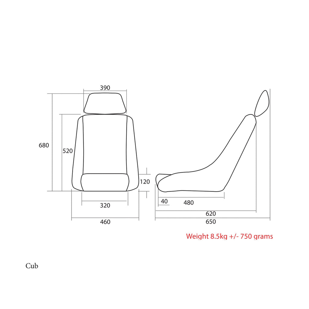 Cobra CUB Steel Racing Seat — view 2