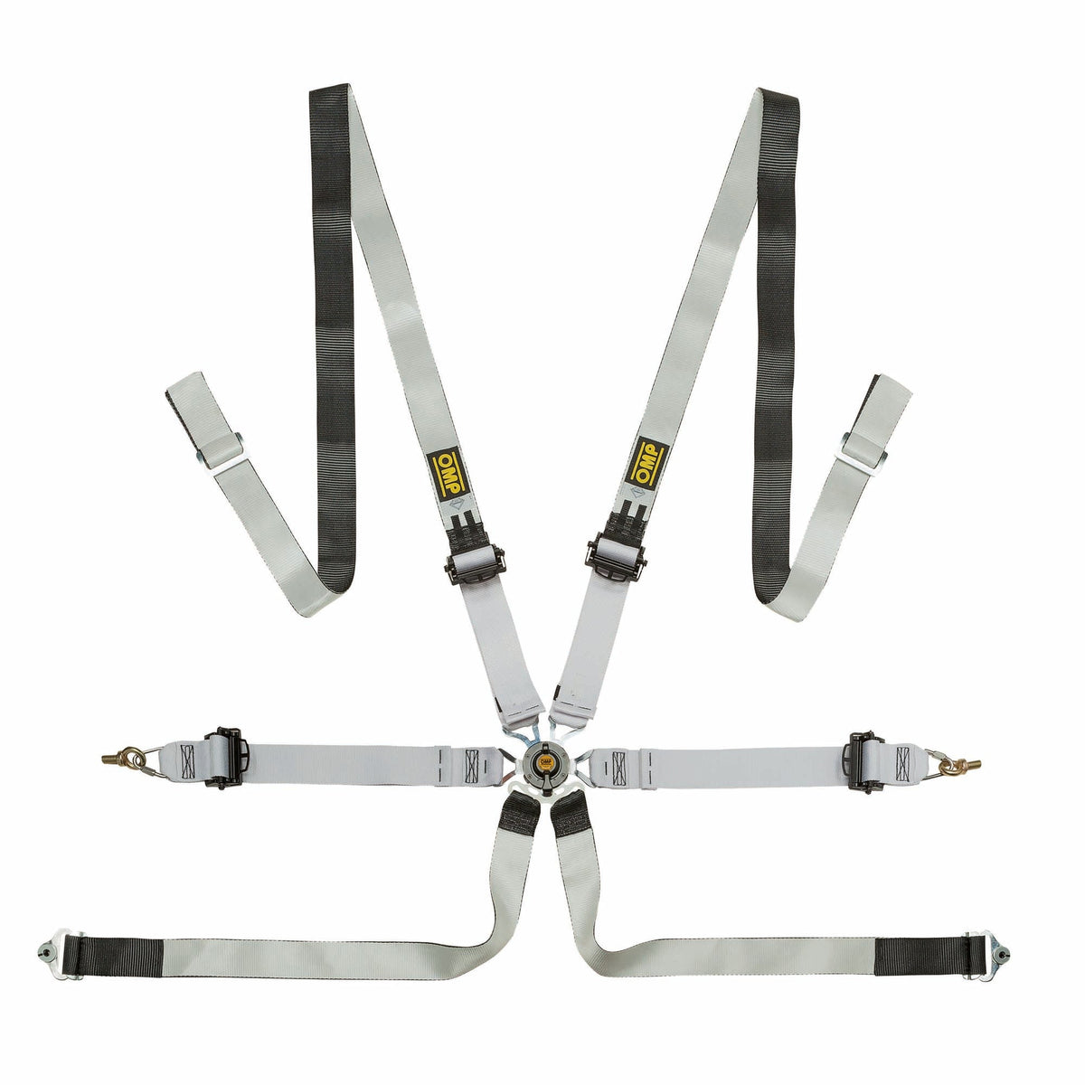 OMP One-D racing harness with pull-up adjusters and camlock buckle, magnesium-free hardware, FIA 8853-2016 approved