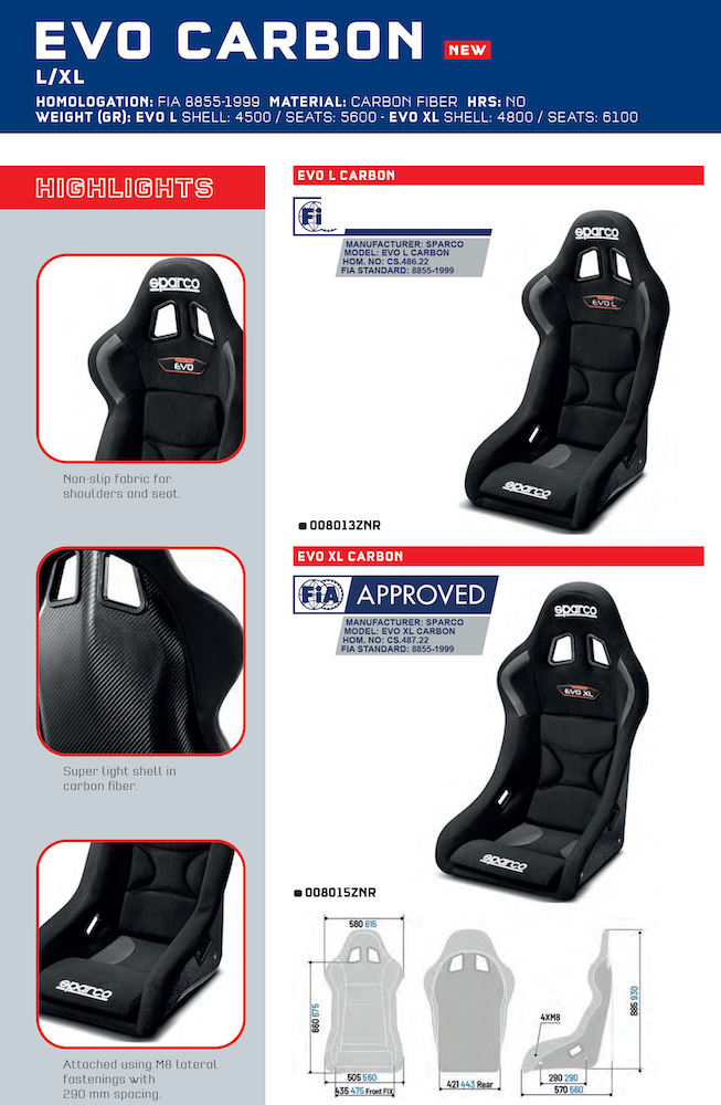 Sparco EVO Carbon Fiber Racing Seat | FIA 8855-1999 — view 8