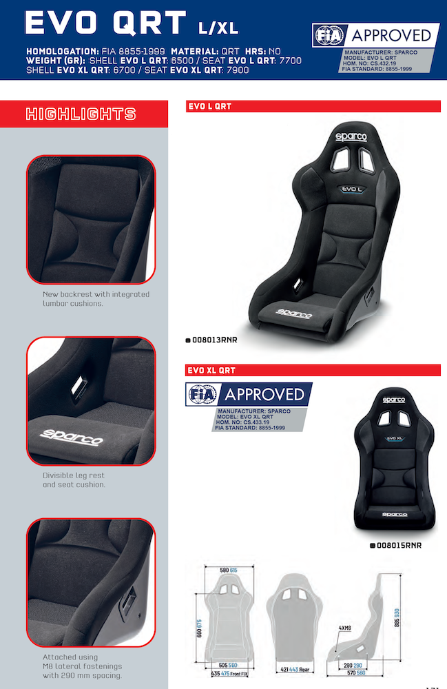 Sparco EVO QRT Carbon Fiber Racing Seat | FIA 8855-1999 — view 8