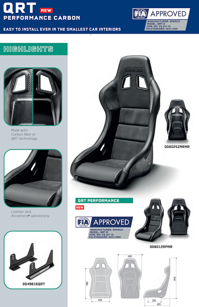 Sparco QRT-C Performance Carbon Fiber Racing Seat | FIA 8855-1999 — view 5