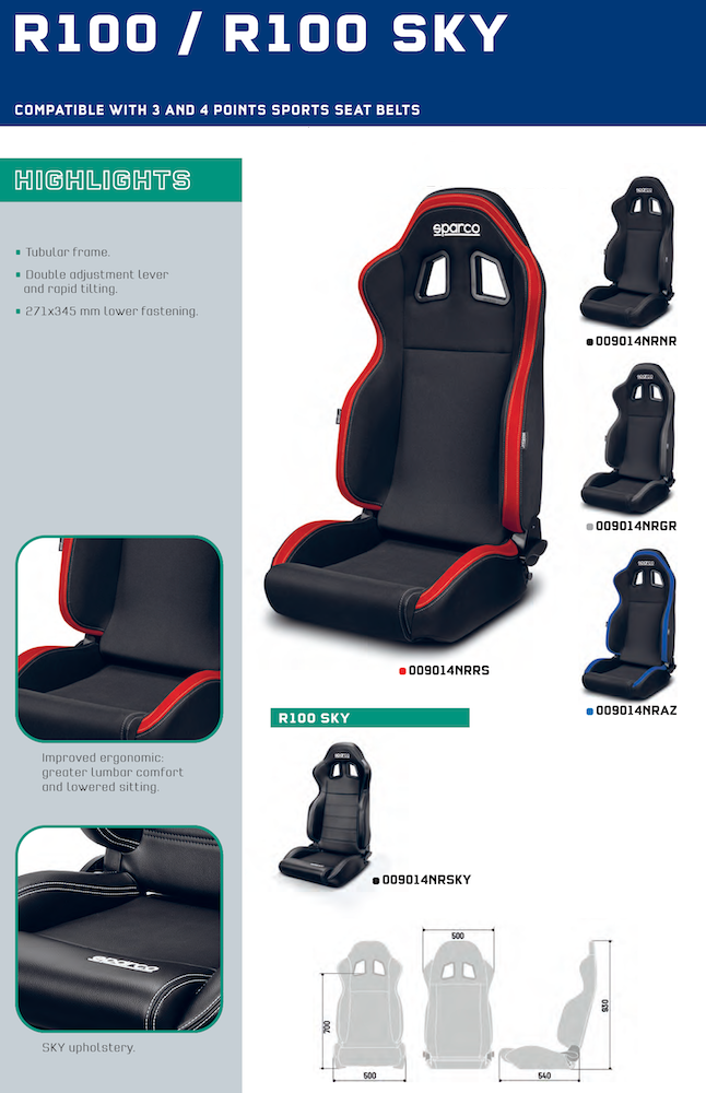 Sparco R100 Performance Racing Seat — view 5