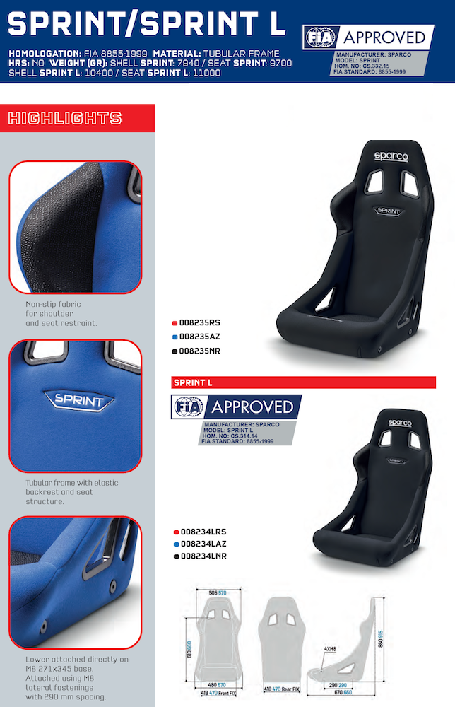 Sparco Sprint Steel Racing Seat | FIA 8855-1999 — view 6