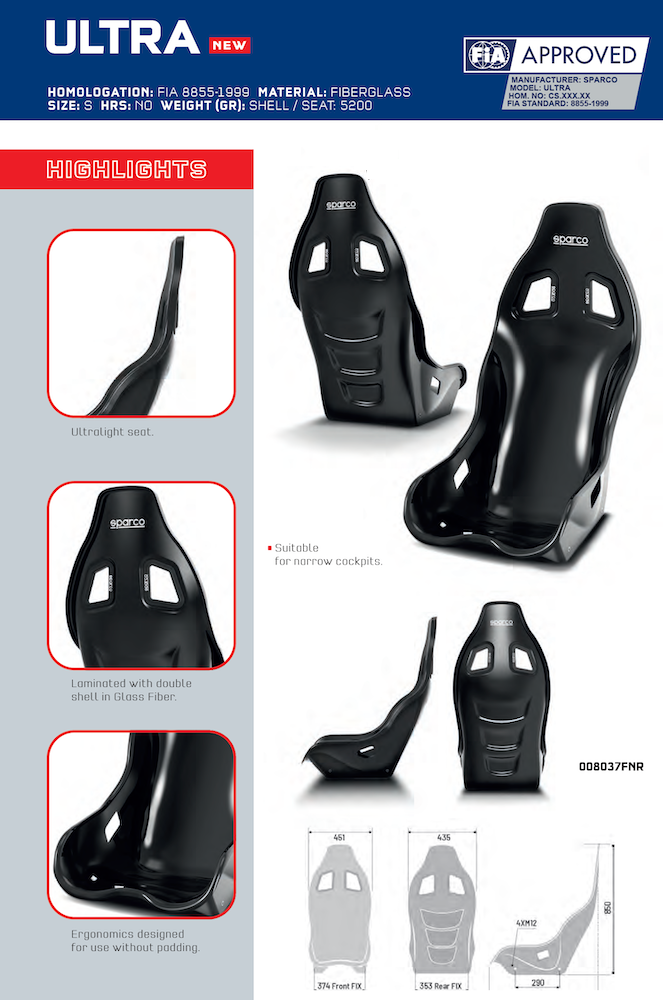 Sparco ULTRA Carbon Fiber Racing Seat | FIA 8855-1999 — view 2