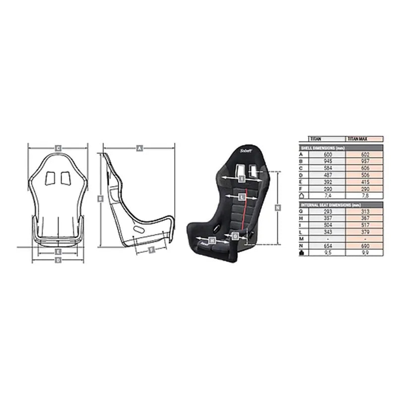 Sabelt TITAN MAX Fiberglass Racing Seat | FIA 8855-1999 — view 5