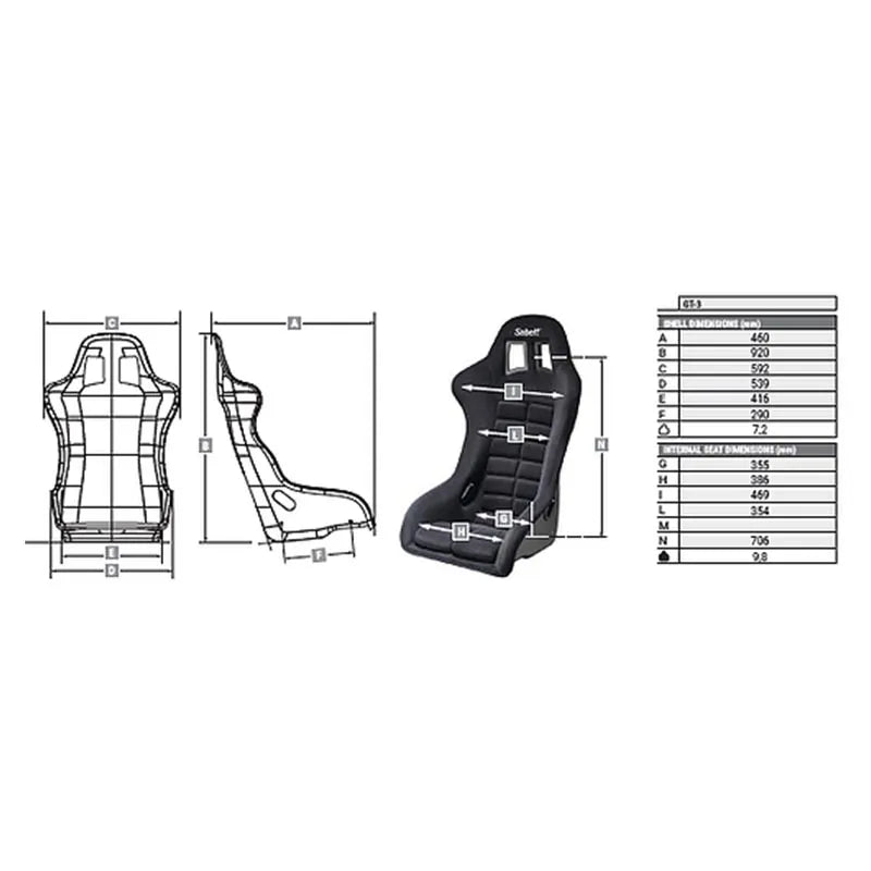 Sabelt GT-3 Fiberglass Racing Seat | FIA 8855-1999 — view 7