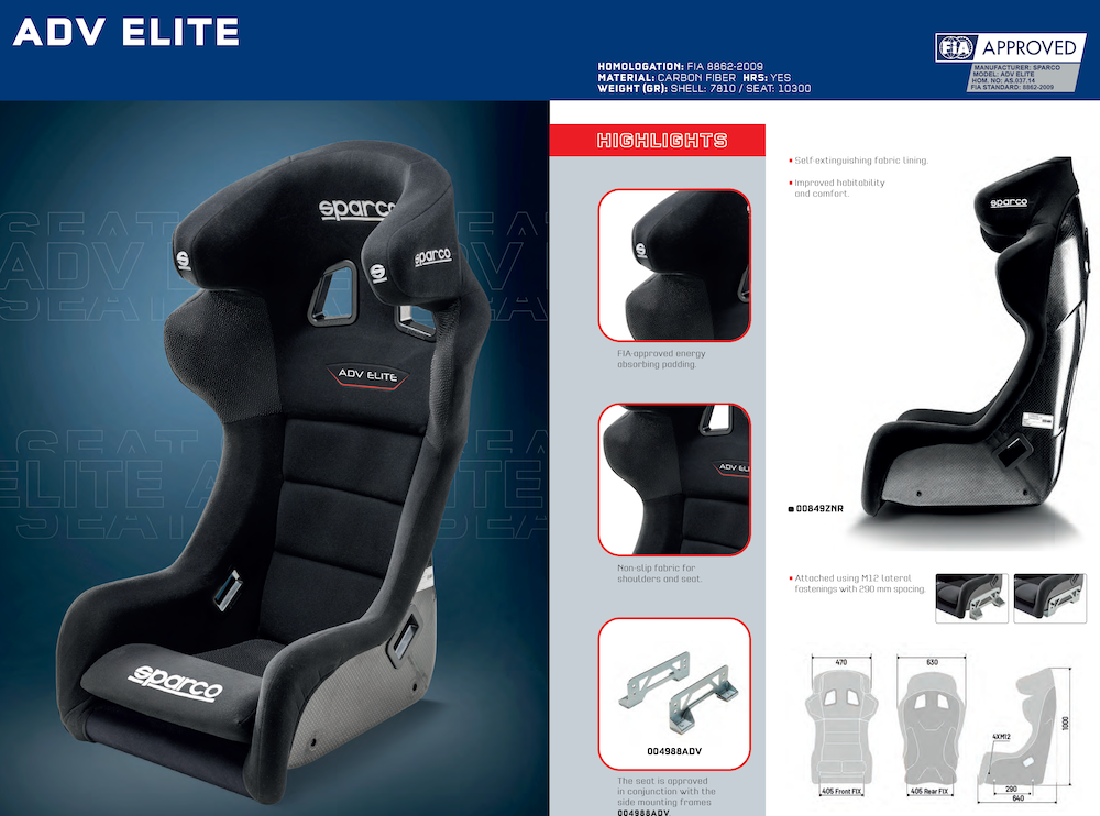Sparco ADV Elite Carbon WRC Rally Carbon Fiber Racing Seat | FIA 8862-2009 — view 2